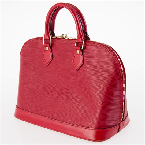 louis vuitton red epi bucket bag|louis vuitton alma bag.